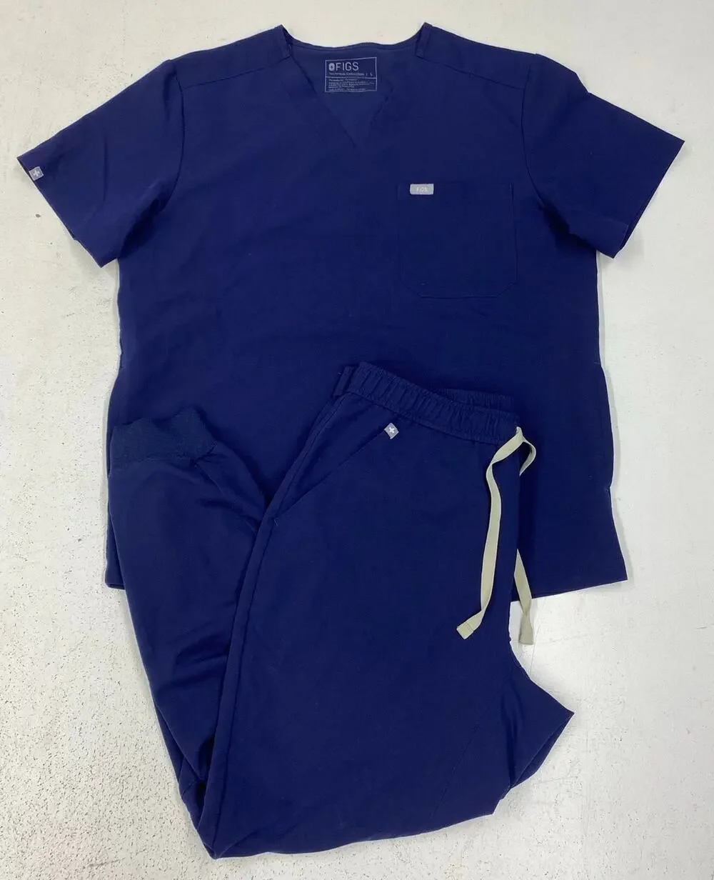 Men Figs 2-piece Chisec Top Tansen Jogger navy blue suit scrubs set, L